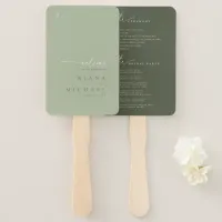 Simply Chic Wedding Welcome Program Nature ID1046 Hand Fan