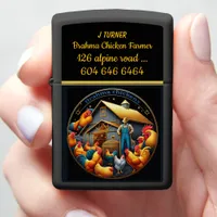 Caring for Brahma Chickens on a Vibrant Farm Zippo Lighter