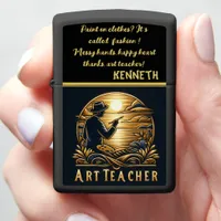 Art Teacher Painting a Sunset Zippo Lighter