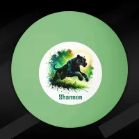 Black Panther with green surroundings Monogram | Ping Pong Ball