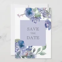 Rustic Dusty Blue Floral Wedding  Save The Date