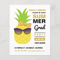 Black and Gold Pineapple Summer Grad Party Flyer