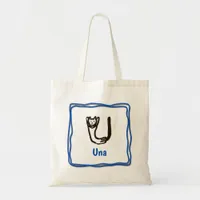 Tote Bag - Cat Letter U with Name in Frame