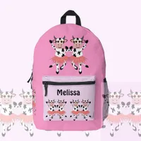 Cute and funny dancing cows, custom girls  printed backpack