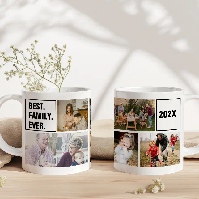 Family Reunions Photo Collage and Custom Text Coffee Mug