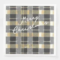 Black Gold Christmas Pattern#7 ID1009 Paper Dinner Napkins