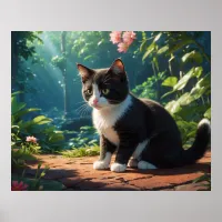 *~* Black Tuxedo Kitty AP68 5:4 Feline Kitten Cat Poster