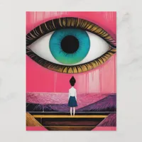 The All Knowing Eye Surreal Postcard