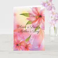 Pink Hibiscus Floral Mum Lovely Mother's Day Card