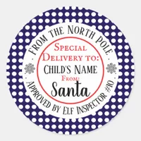 Custom Christmas Workshop Classic Round Sticker