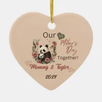 Panda and baby, Our First Mother's day Together Ceramic Ornament