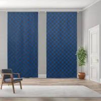 Simple Black and Blue Check | Blackout Curtains