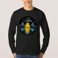 Retro UFO in the Mountains Reflecting in the Water T-Shirt