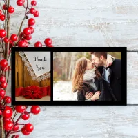 Rustic Red Poinsettia Winter Wedding Thank You