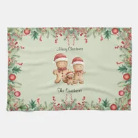 Cute Gingerbread Cookie Family Christmas Kitchen T Kitchen Towel