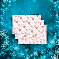 Merry Christmas in Pink on white | Wrapping Paper Sheets