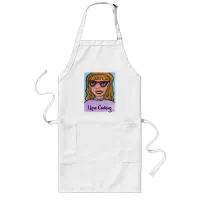 Pop Art Cartoon Girl Custom Preppy Unique Long Apron