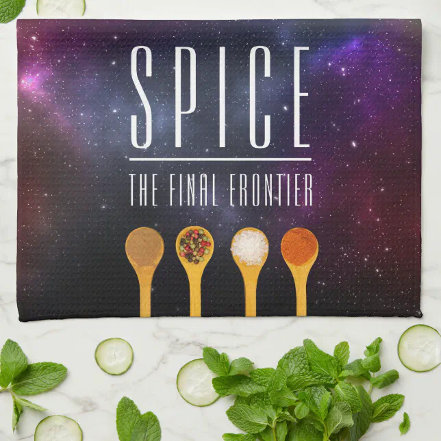 Funny Colorful Spice the Final Frontier Kitchen Towel