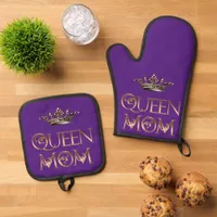 Queen Mom Oven Mitt & Pot Holder Set