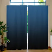 Dark Blue Black Ombre Blackout Curtains