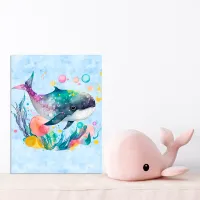 Cute Underwater whale Poster