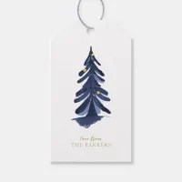 Blue Gold Christmas Pattern#10 ID1009 Gift Tags