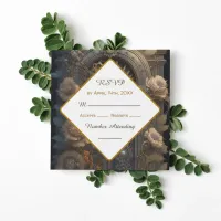 Copper Steampunk Unique Wedding RSVP Invitation