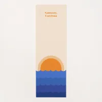 Ocean sunset minimalist scene yoga mat