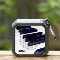 Monogrammed Black and White Piano Keyboard Bluetooth Speaker