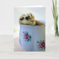 Easter Egger Chick in Cup Holiday Card