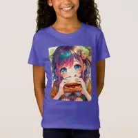 Cute Anime Girl eating a Peanut Butter and Jelly T-Shirt