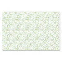 Pretty Pale Green Tropical Spring Flowers Tissue Paper