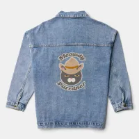 Meowdy Purrdner Funny Cowboy Cat Slogan Denim Jacket