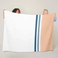 Trendy Modern color block and Stripes  Fleece Blanket