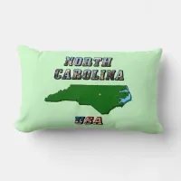 North Carolina Map and Text Lumbar Pillow