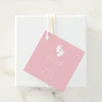 Its a Girl Baby Footprint Cute Pink Baby Shower Favor Tags