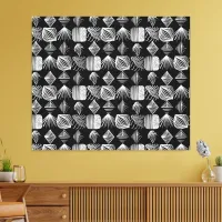 Bold Caribbean Tribal Mudcloth – Black & White,  Canvas Print