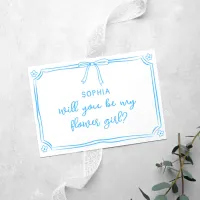 Cute Hand Drawn Coquette Bow Flower Girl Proposal Card