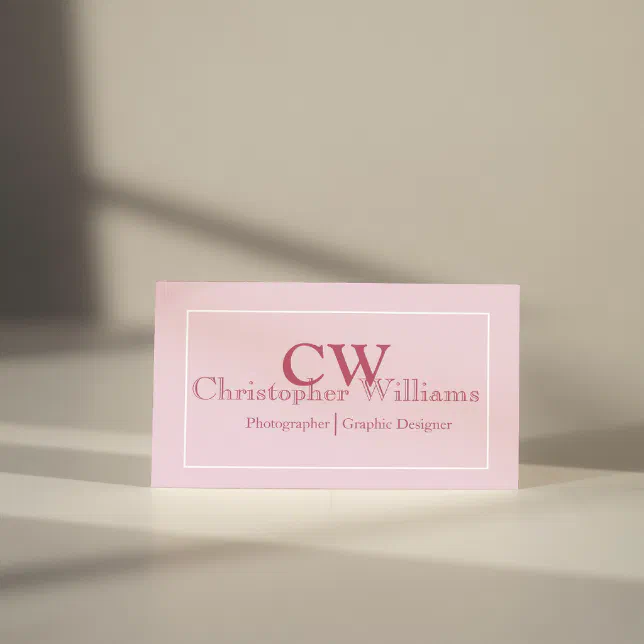 Professional Pink Minimalist Business Card