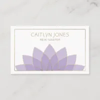 Purple And Gold Lotus Logo Yoga | Reiki Business Card