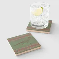 Southwest Roadrunner Sagebrush Green Stone Coaster