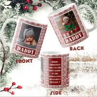 Red And White Daddy Christmas Pattern Photo Coffee Mug