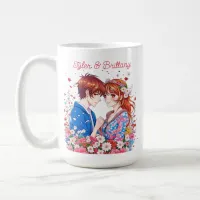 Cute Anime Couple Cuddling Personalized Coffee Mug