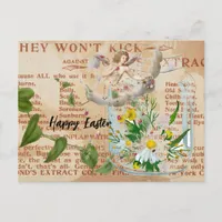 Vintage Ephemra Collage Happy Easter Postcard