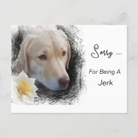 *~* AP61 Sad Lab Retriever Flower Message Postcard