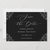 Elegant Black & White Wedding Save The Date