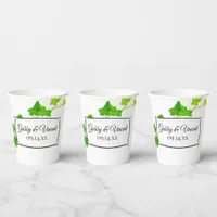 Green English Ivy Vine Wedding Paper Cups