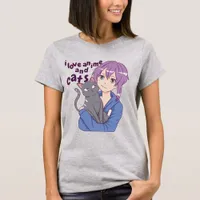 Adorable I Love Anime and Cats T-Shirt