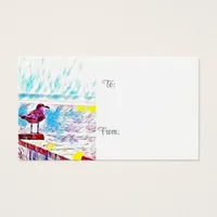 Coastal Beach Bird Seagull Gift Enclosure Tag