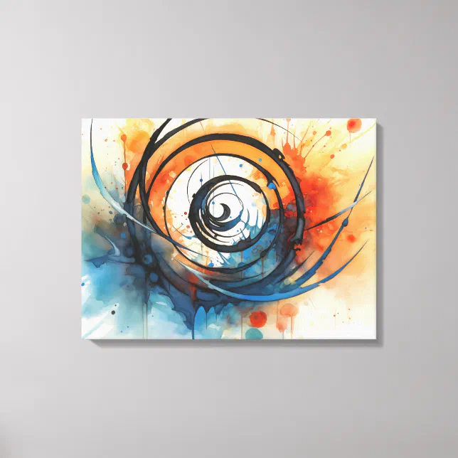 Wormhole in Time ink and watercolor Canvas Print
